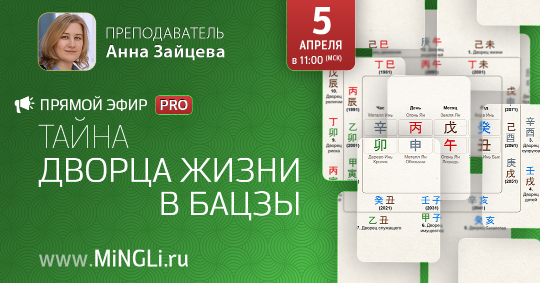 Тайна дворца жизни в карте Бацзы. .<br />Преподаватель: <strong>Анна Зайцева</strong>